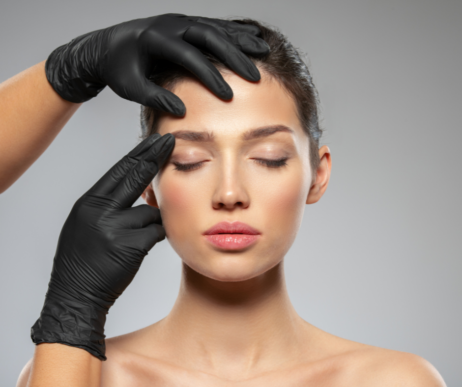 Model getting ready for treatment