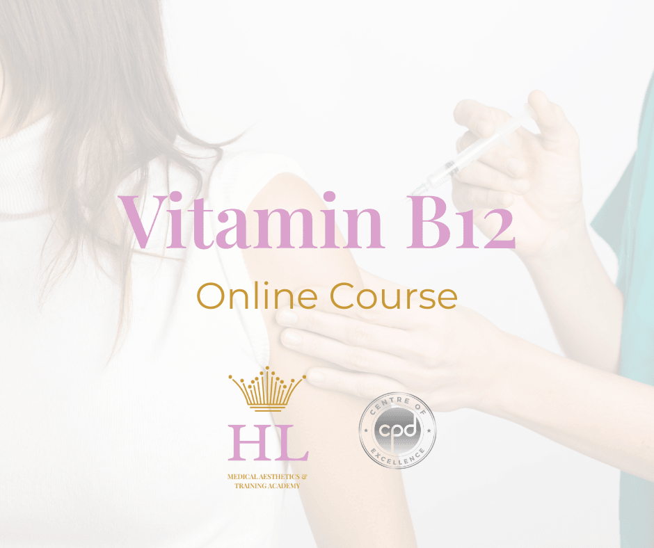 HL Medical Aesthetics online Vitamin B12 injection training course image showing clinician giving arm injection