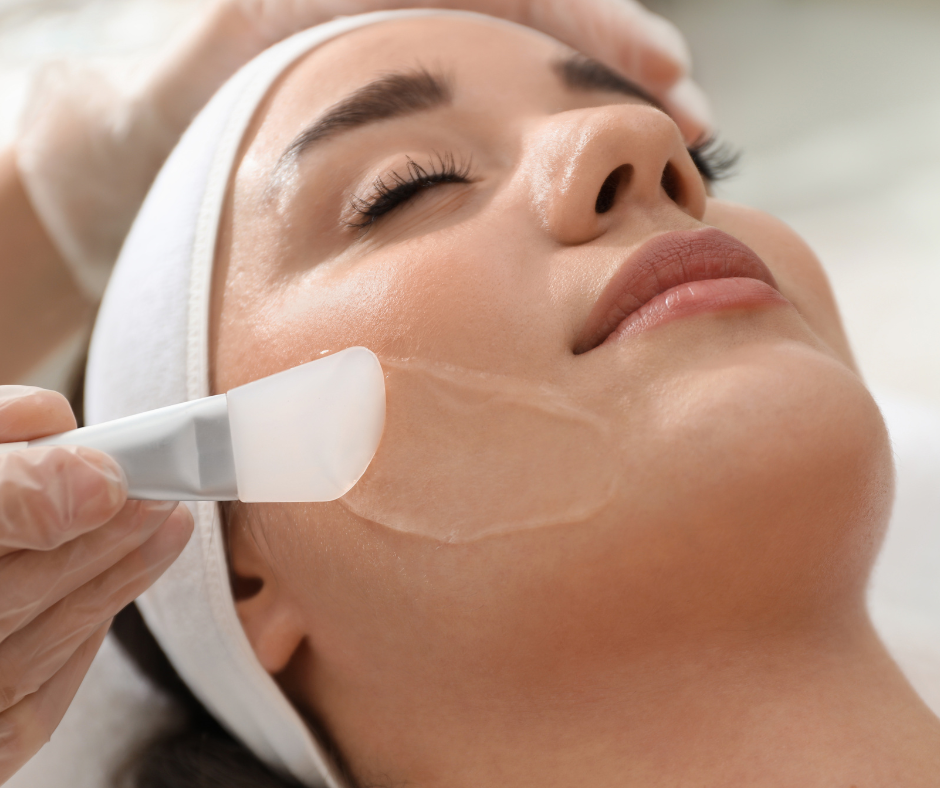 A Client receiving a chemical peel by a trained practitioner.