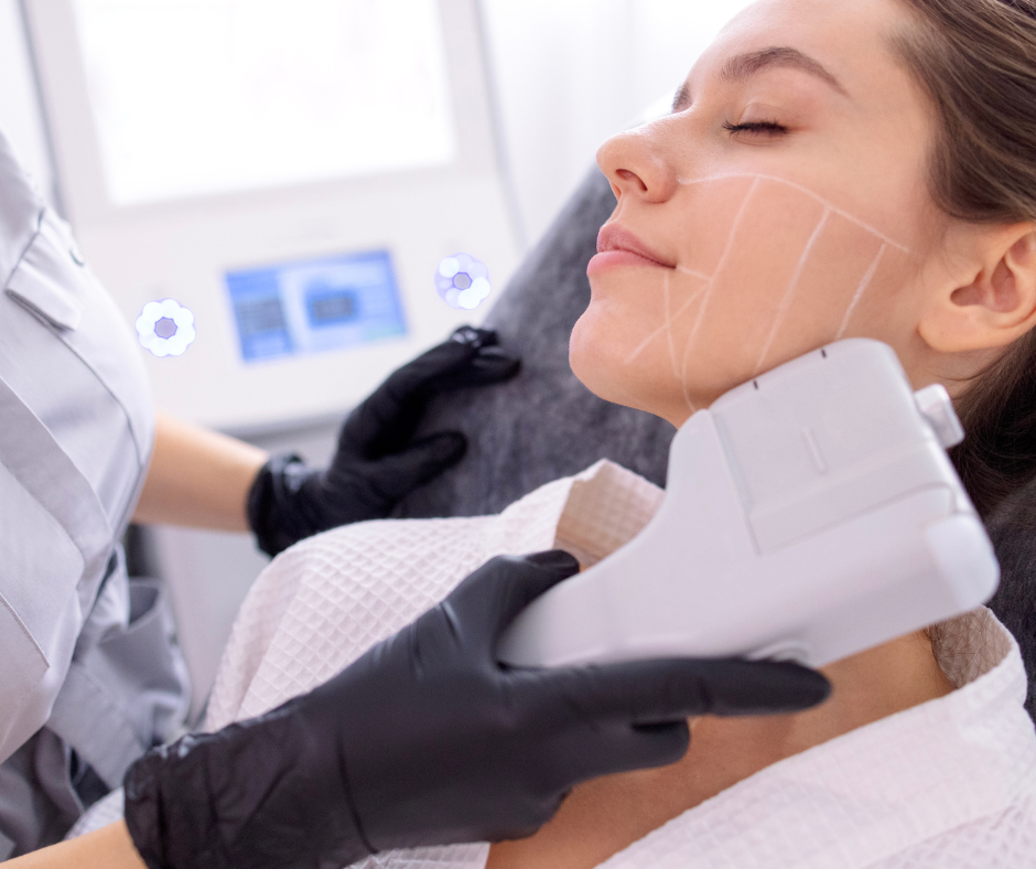 A Client receiving a specific HIFU treatment by a trained practitioner 