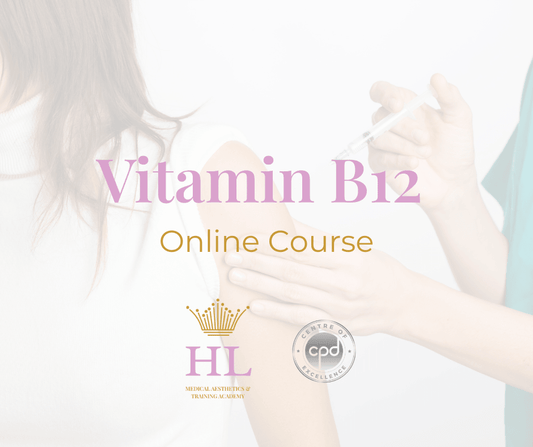 HL Medical Aesthetics online Vitamin B12 injection training course image showing clinician giving arm injection